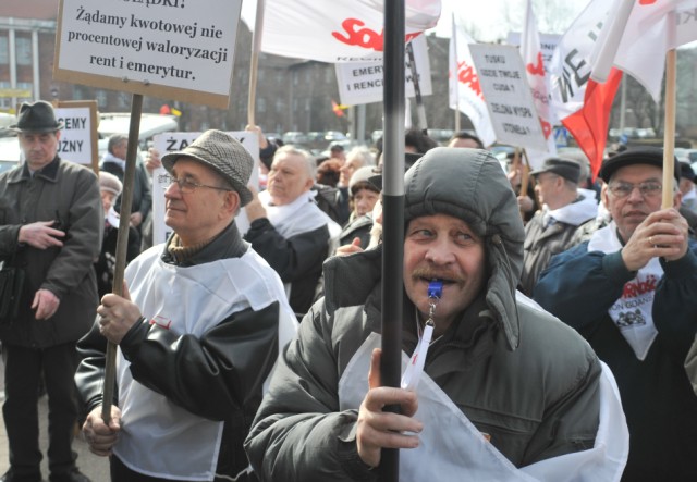 Protest Sekcji Emerytów i Rencistów NSZZ „Solidarność”