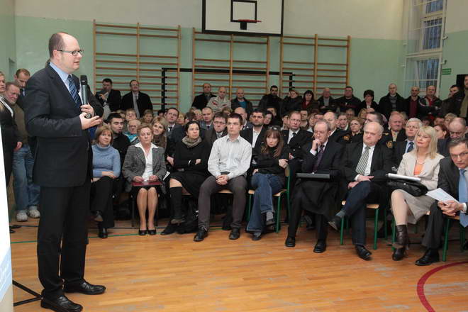 Spotkanie prezydenta Adamowicza z mieszkańcami Olszynki