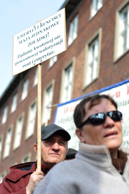 Protest Sekcji Emerytów i Rencistów NSZZ „Solidarność”