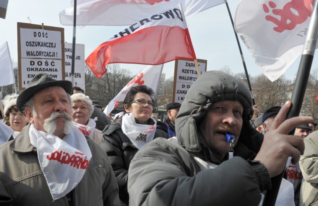 Protest Sekcji Emerytów i Rencistów NSZZ „Solidarność”