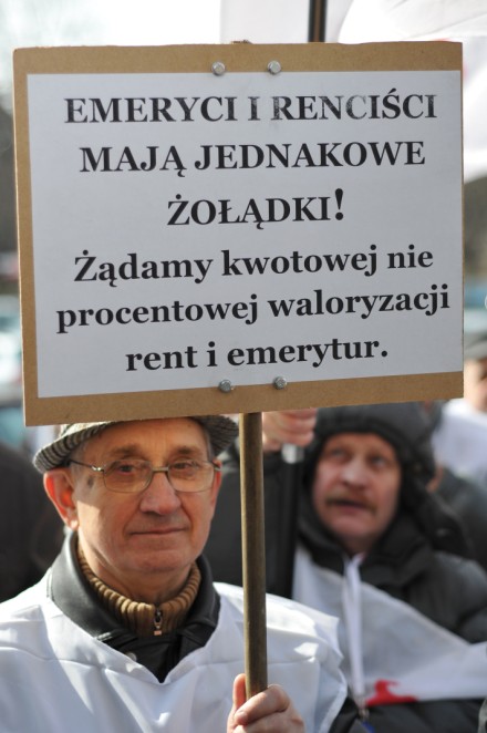 Protest Sekcji Emerytów i Rencistów NSZZ „Solidarność”