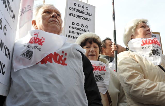 Protest Sekcji Emerytów i Rencistów NSZZ „Solidarność”