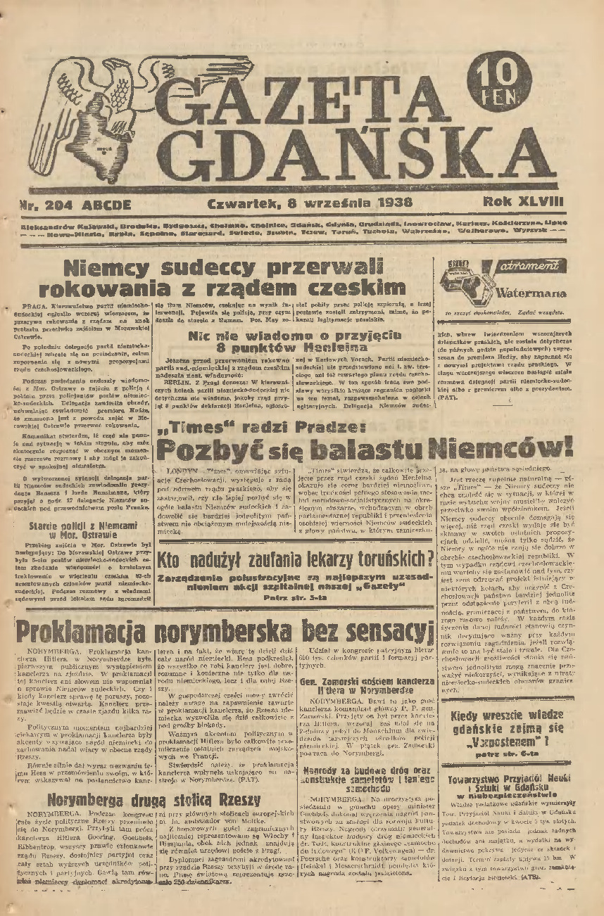Gazeta Gdańska 1938-204