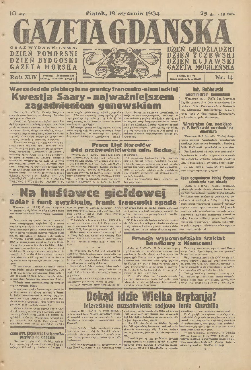 Gazeta Gdańska 1934-14